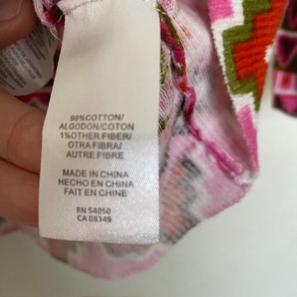 Jones New York Sport Cardigan Azalea Print Open Neck Top 3/4 Sleeve Women Small - Picture 7 of 9